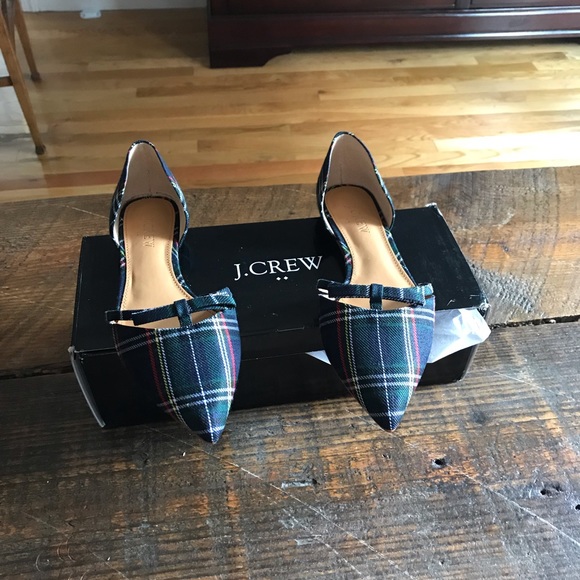 J. Crew Shoes - J. crew tartan d’Orsay flats.